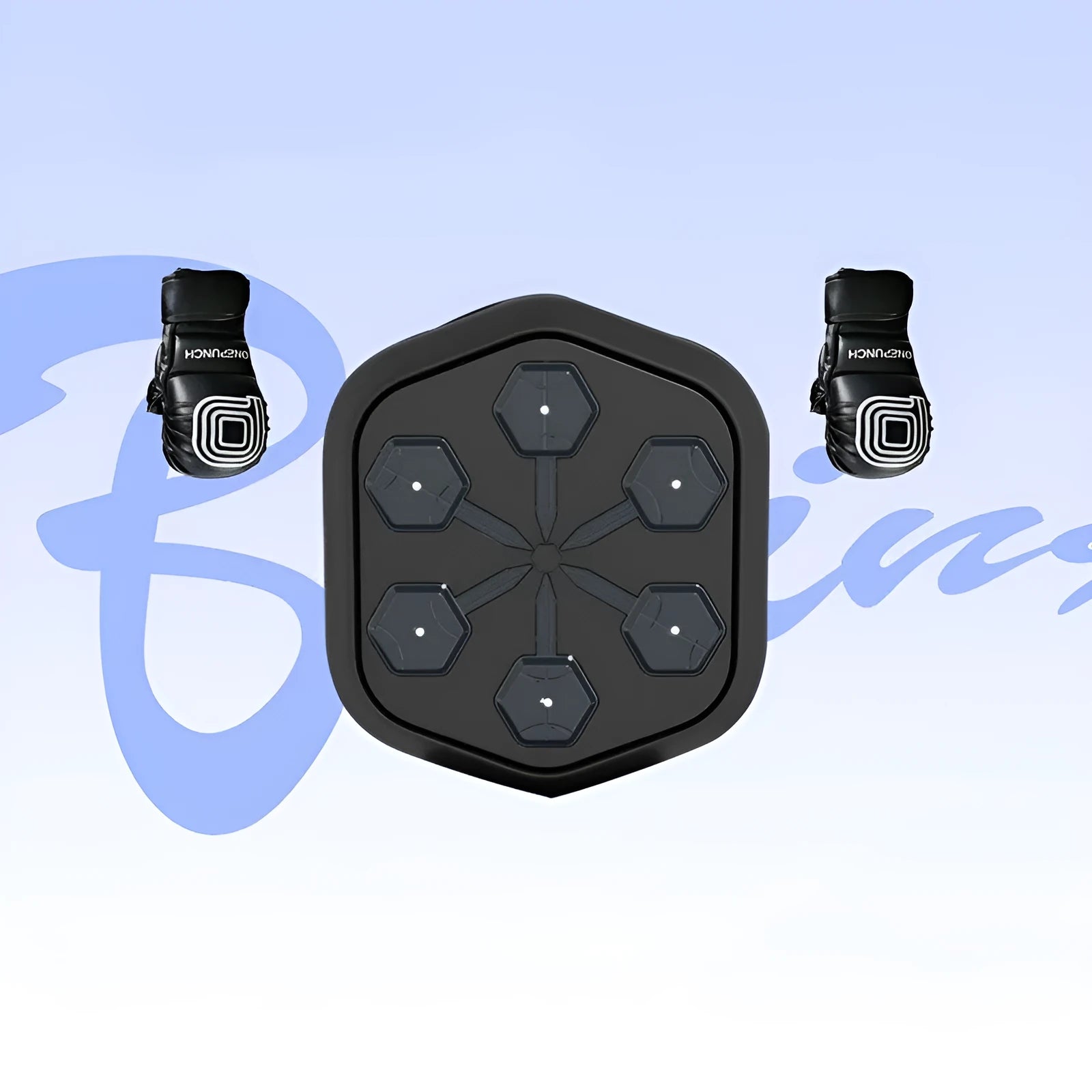 Black smart music boxing machine with Bluetooth connection and 200kg strike capacity