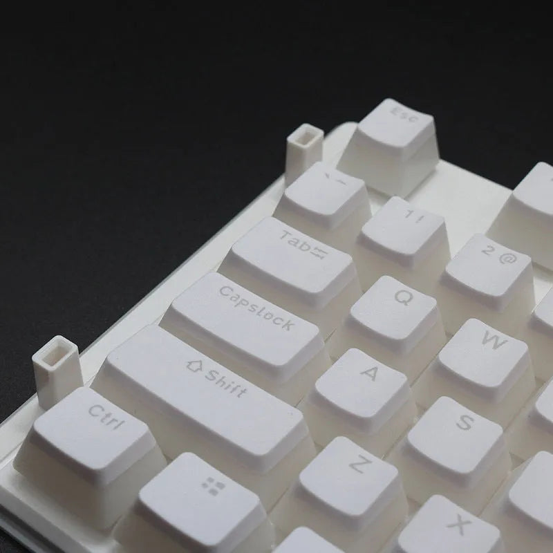 108 key double skin pudding cream PBT translucent mechanical keyboard keycap set showing RGB backlight enhancement