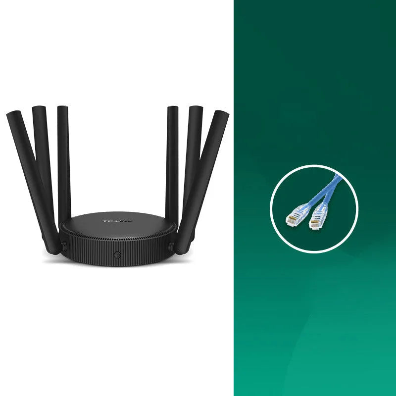 AC1900 Gigabit wireless router with compact black design showing easy-display interface