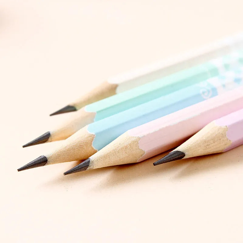 Basswood barrel containing 50 hexagonal HB pencils for writing and drawing.