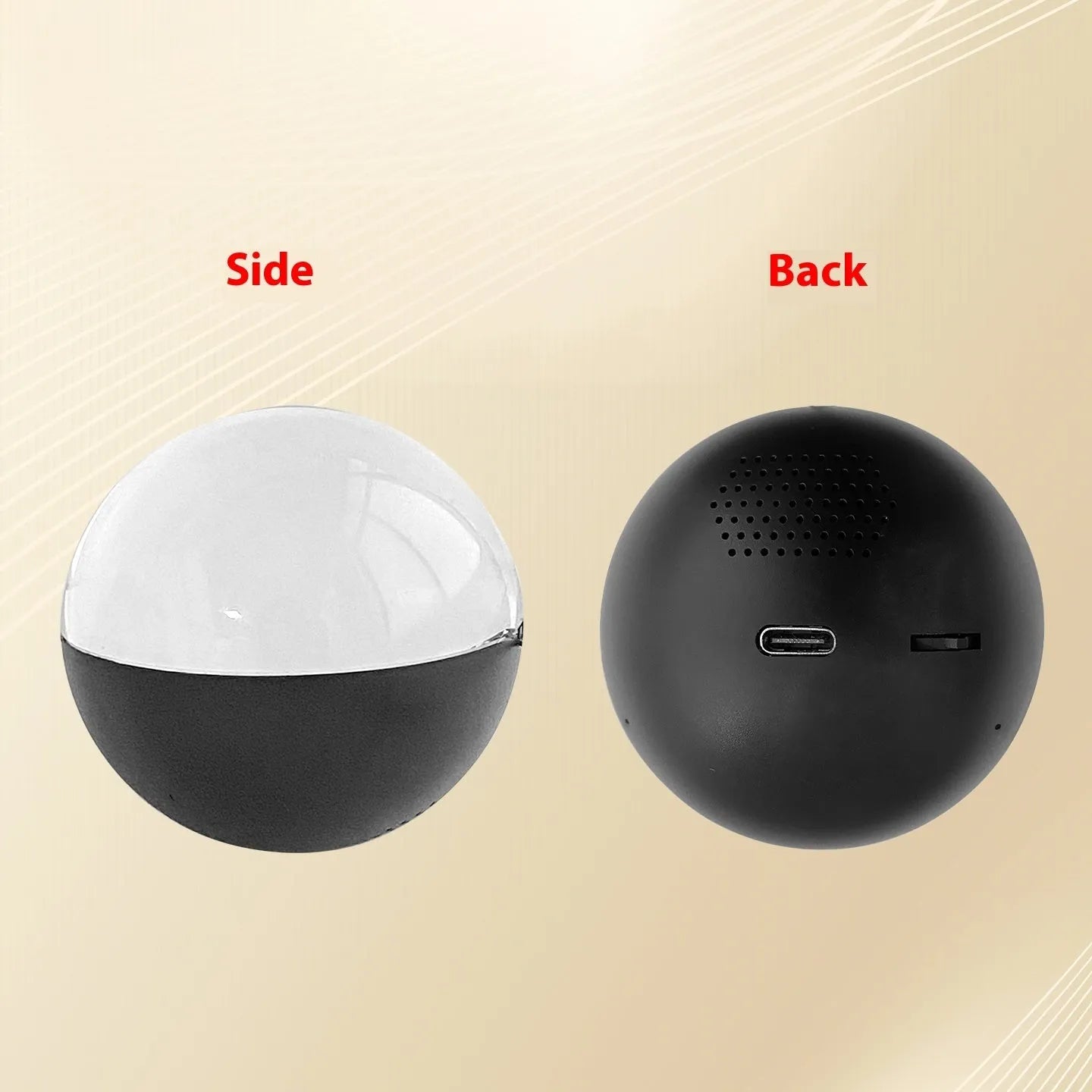2.1-inch round screen electronic ball video player in orange, blue, white, pink, or black plastic casing with pull-wheel control