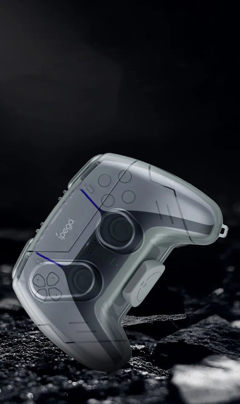 Transparent grey plastic game controller protection box showing hard shell construction