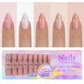 Box of seamless nude nail stickers showing removable armour design in bare colour shades 01 to 05.