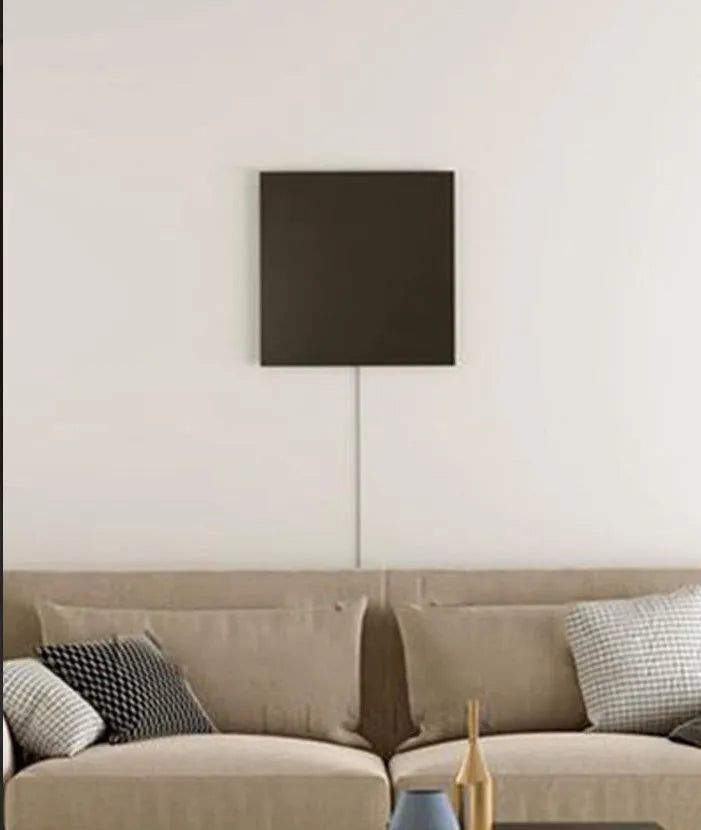 20cm x 20cm square black aluminium LED wall light for bedroom or bedside, RGB or warm light, 110V-220V