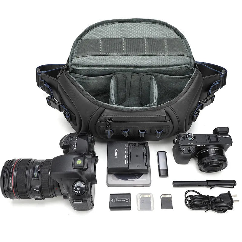 Black waterproof Oxford cloth shoulder camera bag for DSLR and video equipment